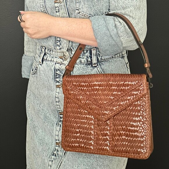 Vintage Yves Saint Laurent Woven & Braided Leather Shoulder Bag - Picture 9 of 9